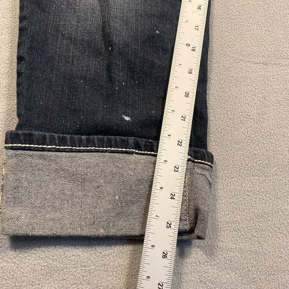 twentyone black Jeans Womens 15/16 Blue Straight Mid Rise Distressed Dark Wash - Picture 2 of 8
